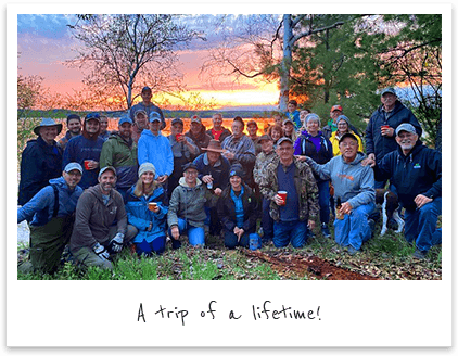 Frog Rapids Camp fishing group photo